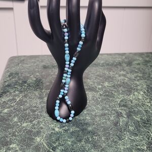 Hand Crafted Turquoise and Black Beaded Magnetic Anklet